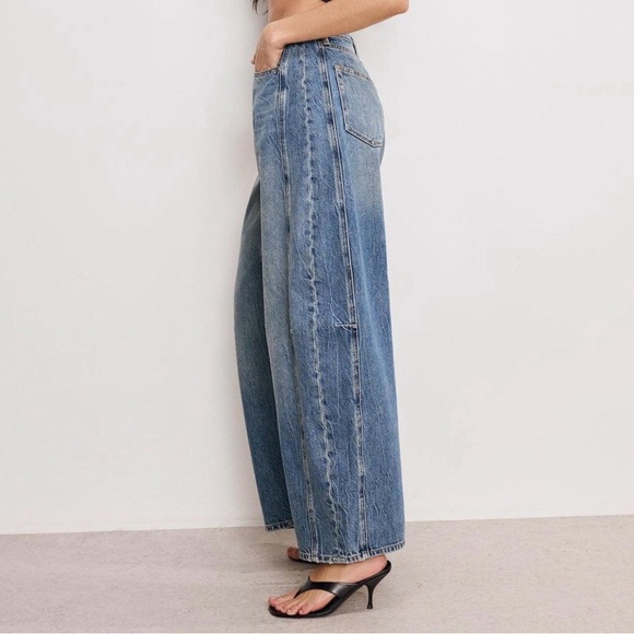 Good American Extreme Barrel Jeans Size 10/30 High Rise Wide Leg NWOT - Picture 3 of 3